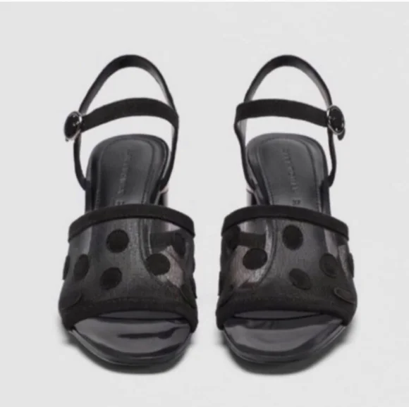 ZARA MESH POKA DOT SANDALS,  SIZE  42 - Picture 3 of 7
